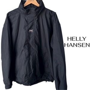 HELLY HANSEN Waterproof Jacket | Black | Hidden Hood | Large